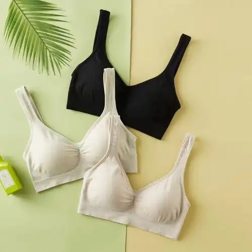 塞德纳舒适幻彩文胸莫代尔抹胸少女无缝百搭固定杯美背内衣6167