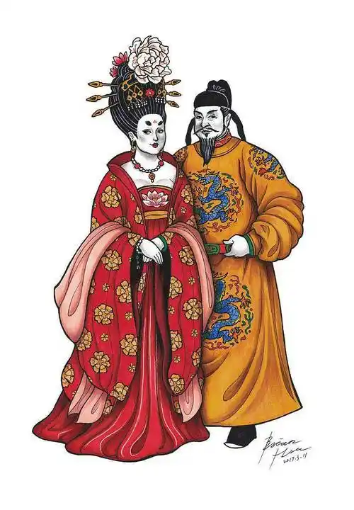 松赞干布为吐蕃王朝的立国之君,文成公主温文儒雅,博学多闻,虽然小了