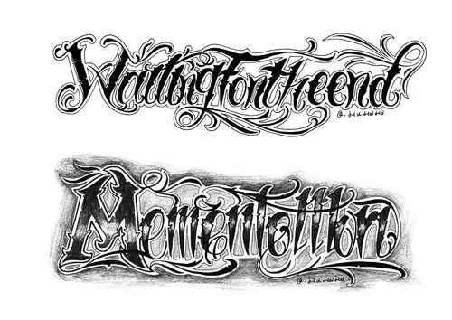 原创花体字纹身设计|平面|字体/字形|刘嘿嘿weme_原创作品-站酷zcool