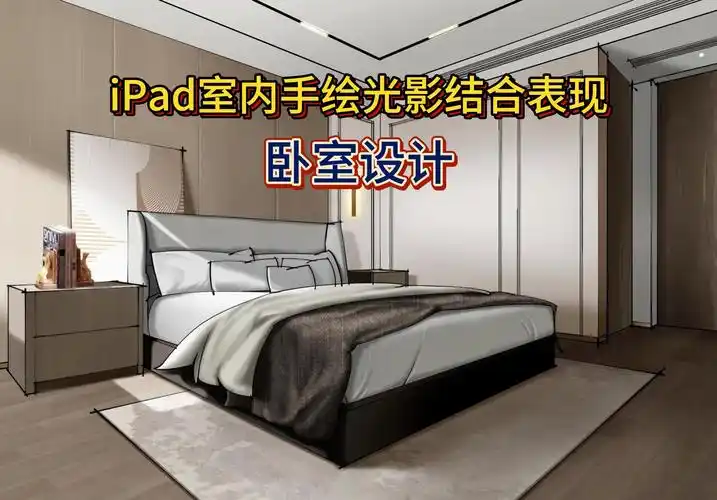 procreate77ipad室内手绘光影结合卧室绘画全过程