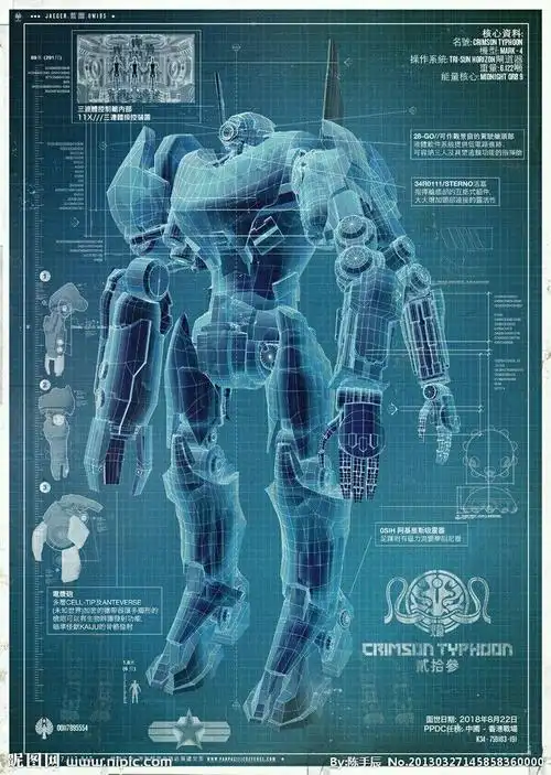 《环太平洋》机甲设计图纸以及武器