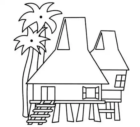 农家小院简笔画图片大全 中级简笔画教程-第5张