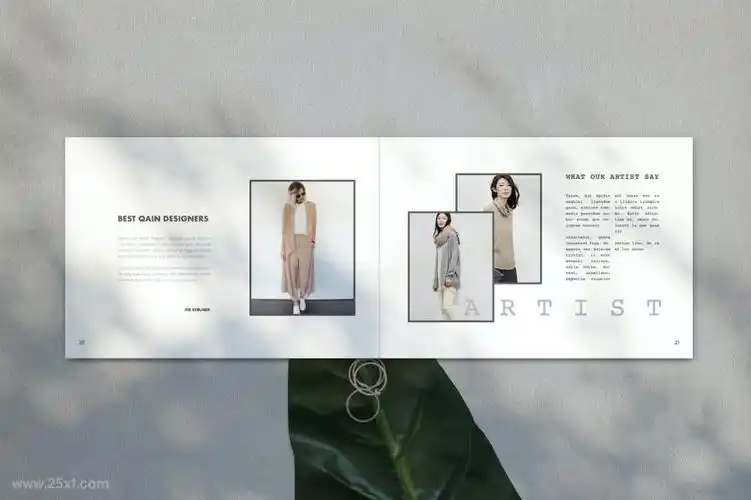 优雅的横版作品集排版设计的indesign平面设计模板vip专享平面模板品