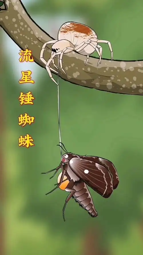 流星锤蜘蛛捕猎的过程有点像钓鱼!