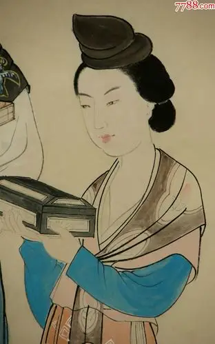 中国画艺术家和美术教育家著名工笔重彩人物画大师人物六尺巨幅真迹