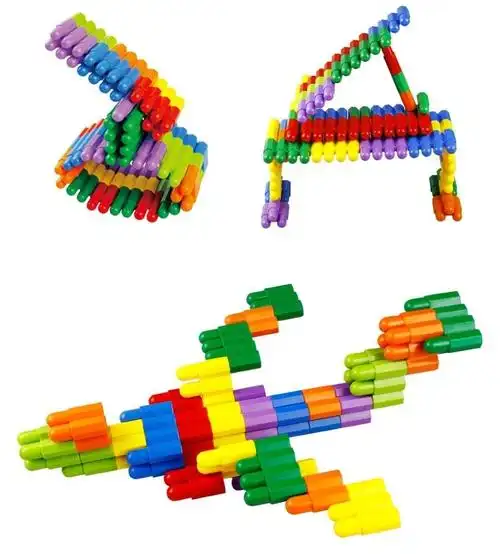 宝宝家庭子弹头儿童塑料益智拼插积木玩具幼儿园236周岁男宝宝