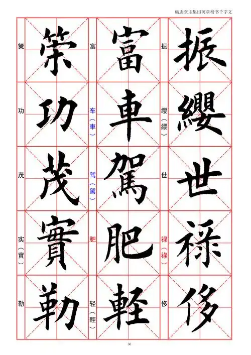 田英章欧楷《千字文》