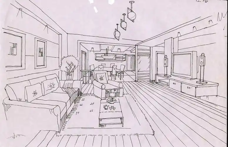 大学时期的室内手绘速写