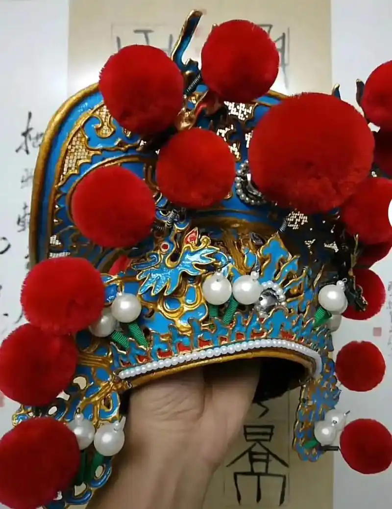 戏曲盔帽制作.#手工 #戏曲头帽 - 抖音