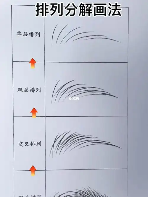 线条眉多样排列_美妆_医美_整容_兴趣爱好_绘画