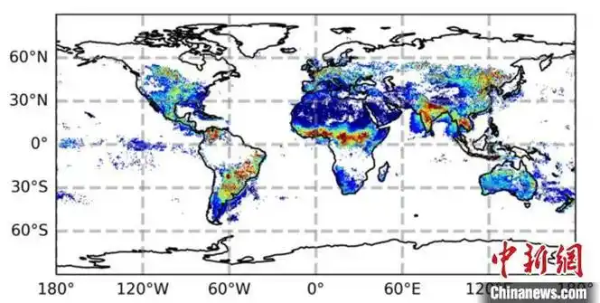风云气象卫星首幅中国科学家获得大气中氨气浓度全球分布图