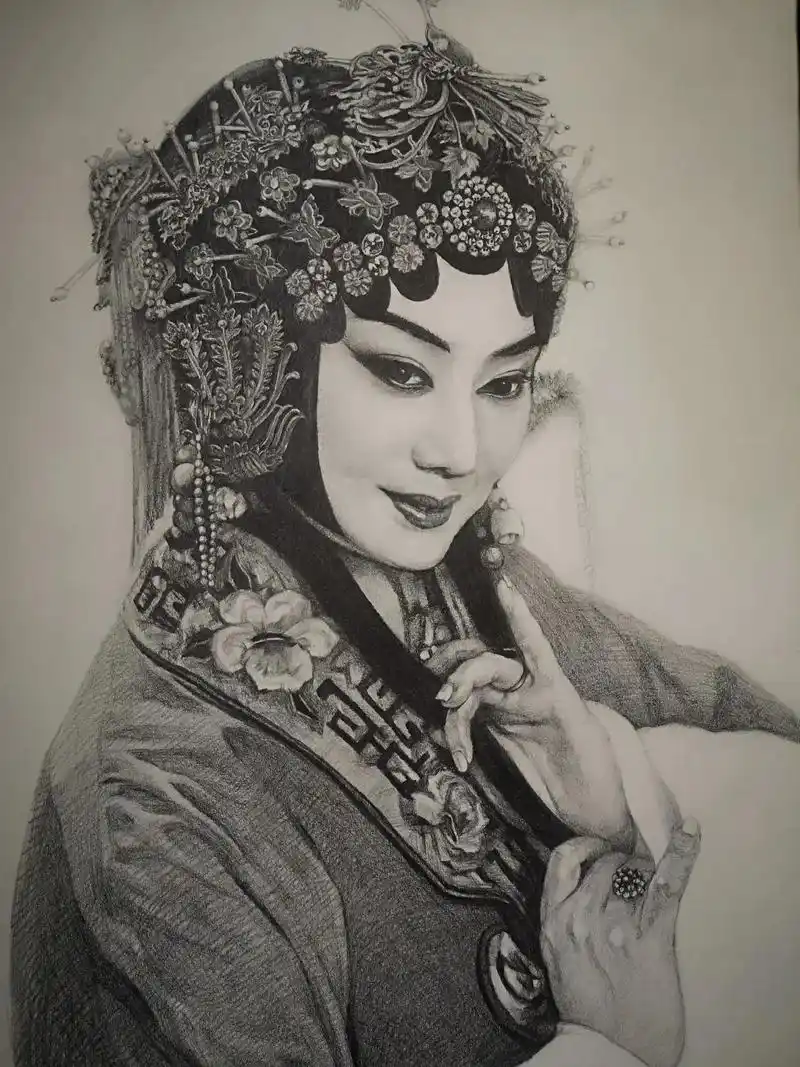 敬绘李胜素老师.#李胜素 #京剧 #素描 #传统文化 #人像 - 抖音