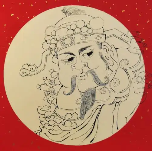 国画新年主题财神