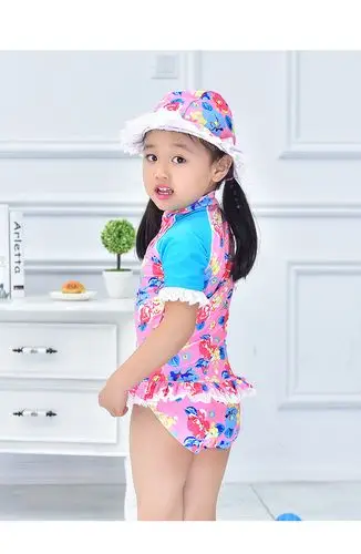 2017年新款儿童游泳衣 女童连体三角拉-儿童泳衣