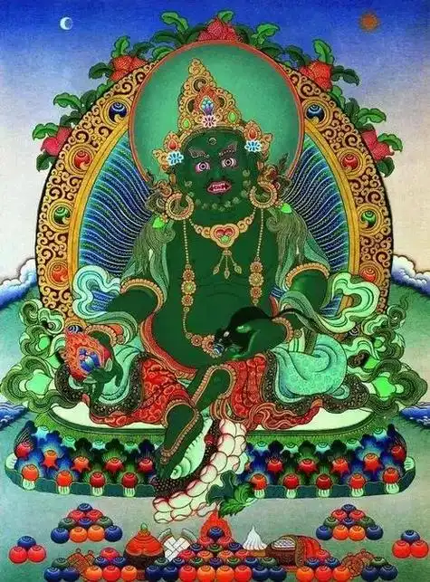 绿财神心咒:嗡 藏巴拉 藏炼札呀 梭哈.绿财神是西方无量光明 - 抖音