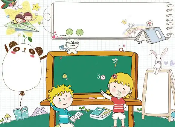 卡通创意背景-卡通可爱平安校园创意小报背景图片-图司机