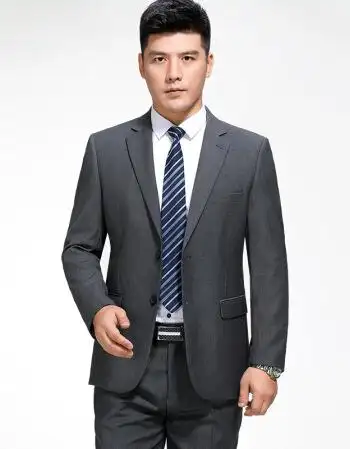 花花公子西服套装男中年商务休闲职业正装纯色羊毛西装外套爸爸装
