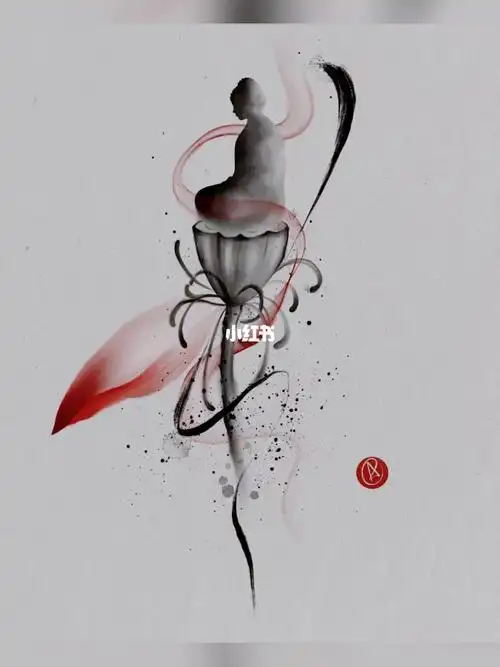 水墨风格纹身手稿