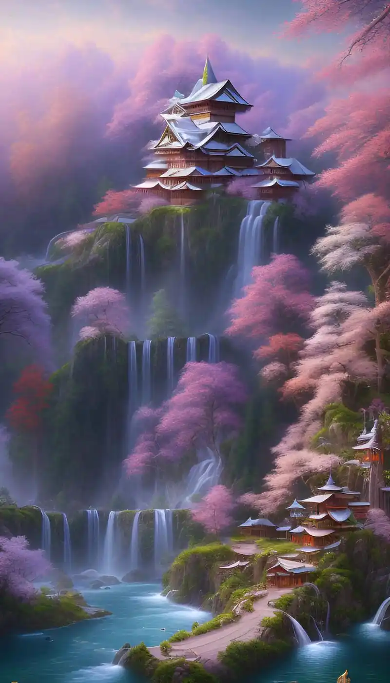 绝美山水图#创作灵感 #唯美意境 #治愈系风景 #自然风景  - 抖音