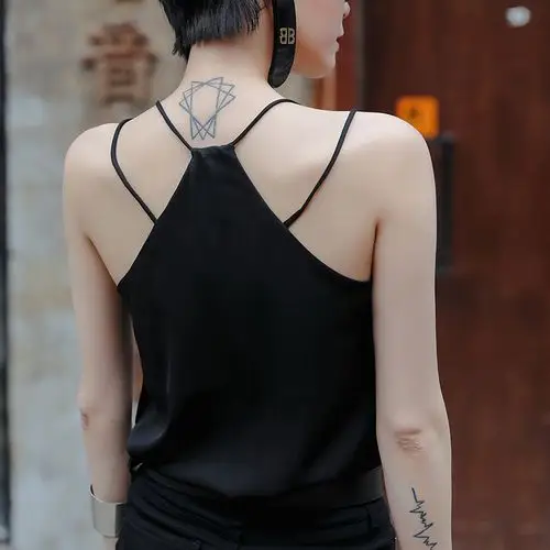 性感黑色交叉背心吊带蕾丝打底春夏