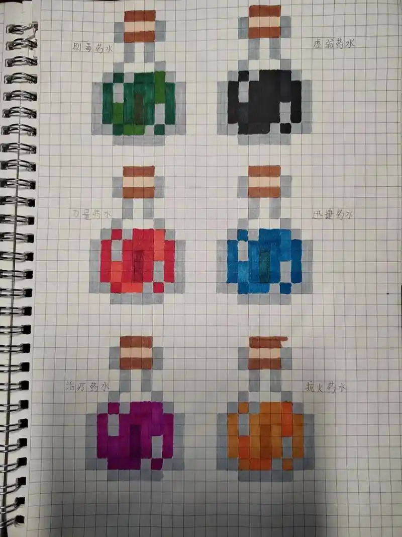 我的世界像素画 药水系列