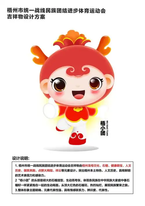 梧州市统一战线民族团结进步体育运动会吉祥物形象评审结果公告-设计