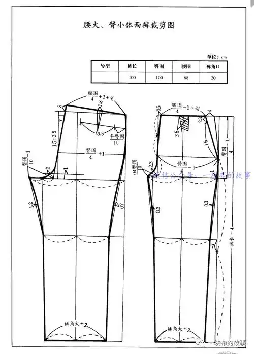 实用男女裤子裁剪图