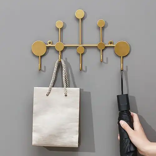 轻奢挂钩进门口玄关装饰钥匙收纳衣服架壁挂墙上创意试衣间挂衣钩