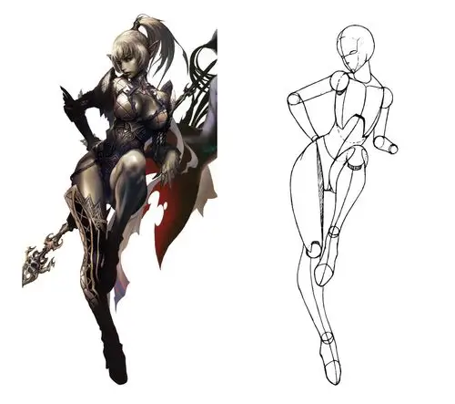 动漫人物图片动漫人体结构骨骼提炼线稿