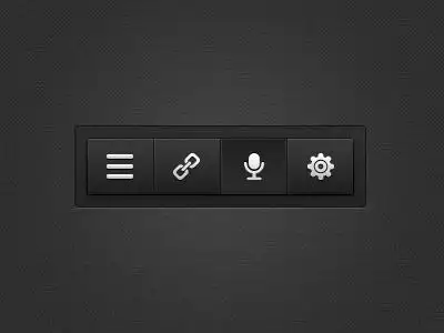 四个黑色界面按钮psd素材