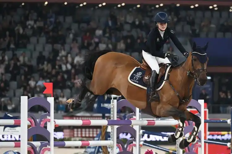 在全新落成的上海久事国际马术中心,比赛主场地的屋顶上有21个与街