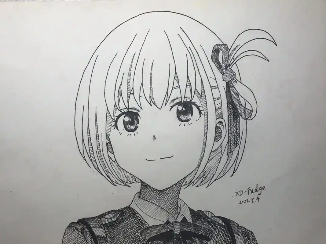 打稿,勾线,排线,收工#绘画 #线描 # - 抖音