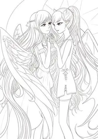 天使恶魔简笔画 天使恶魔简笔画可爱