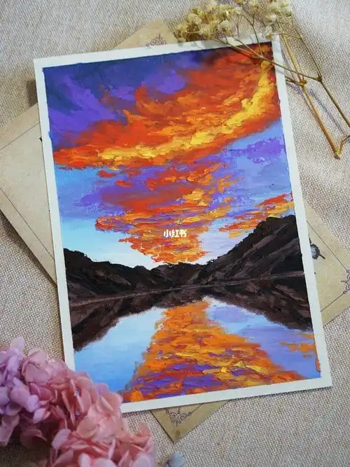 画一副火烧云吧油画棒