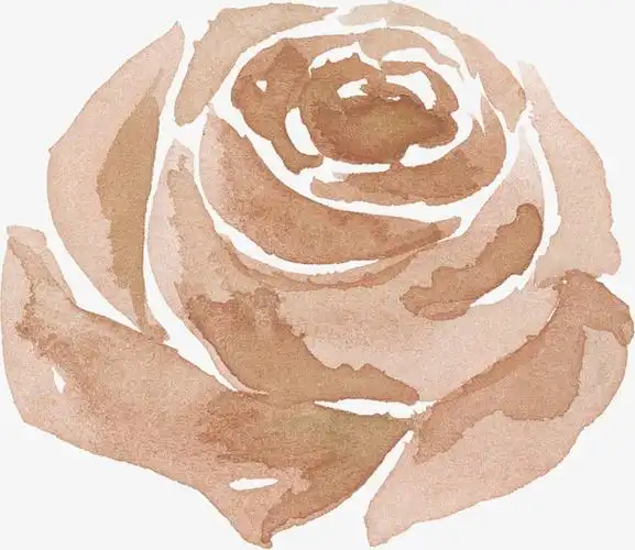 棕色水墨玫瑰花朵