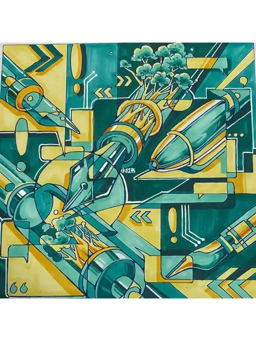 色彩构成  #苏州科技大学设计考研  #彩色装饰画