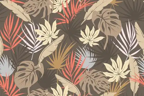 植物天堂花装饰图案大合集colorfultropicalfoliarseamlesspatterns