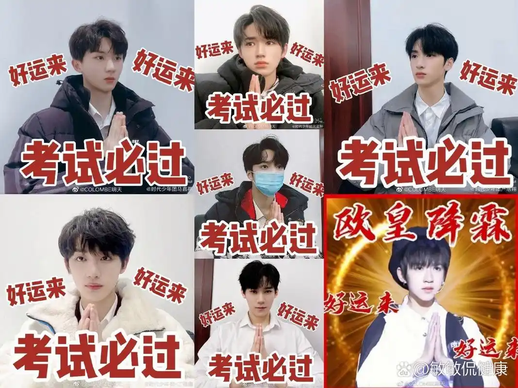 tnt时代少年团七个崽崽佑我逢考必过 冲冲冲!期末考试加油!