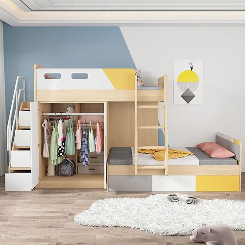 交错错式高低错位型上下床小户户型多功能组合双层高低