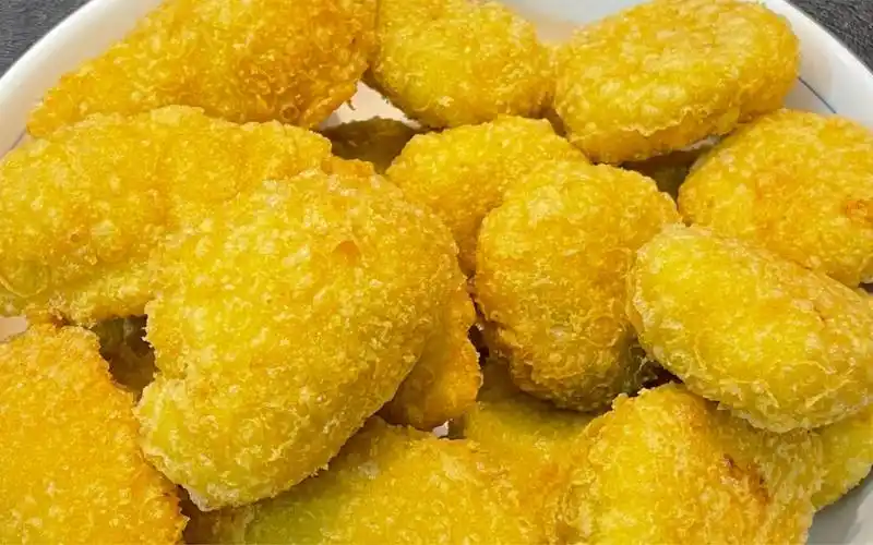 山西大同传统特色风味油炸糕从玫瑰豆沙馅的制作素馅的调制到炸制油糕