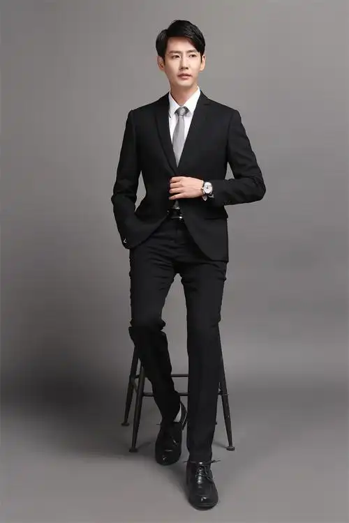 西装男秋冬商务男式西服套装修身男西装套装工作白领男士职业装
