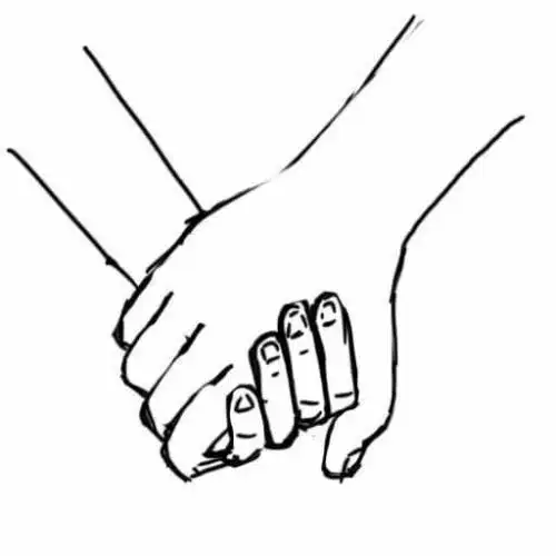 我在一起的手的简笔画
