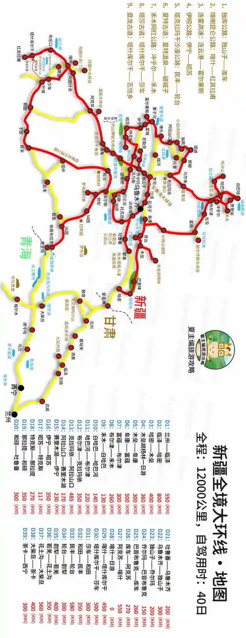 新疆电子地图新疆自驾游地图