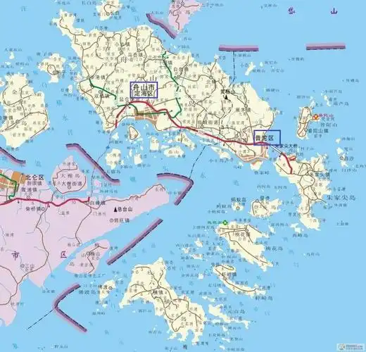 舟山岛的地图