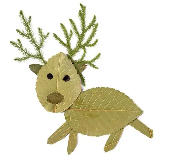 树叶手工贴画成品小学生幼儿园儿童diy材料包真创意秋天植物标本 刺猬