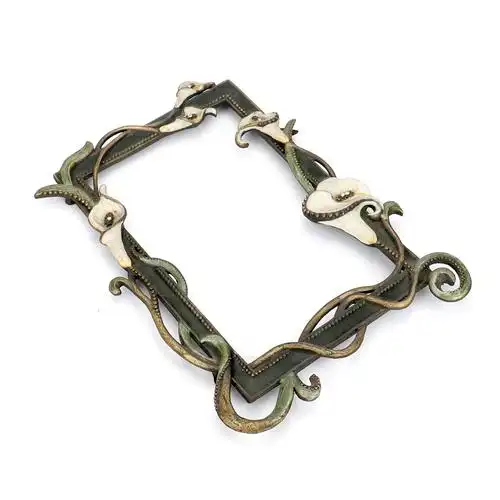 新款金属藤蔓边复古镜子锌合金相框摆件创意工艺品摆件定制