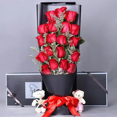 鲜花速递同城生日玫瑰花礼盒盒装北京上海深圳西安鲜花速递同城