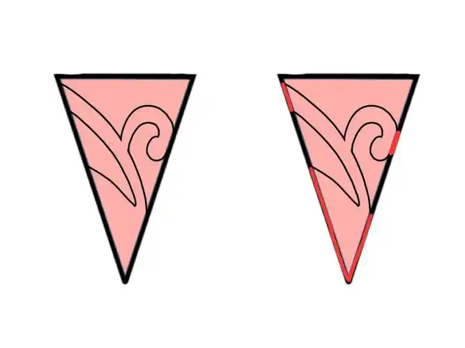 剪纸作品1号三角折剪《蝴蝶纹样》儿童剪纸三角形图案心形窗花简单