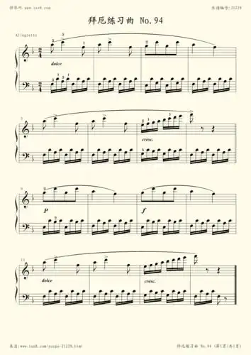 钢琴谱:no.94(拜厄钢琴基本教程)