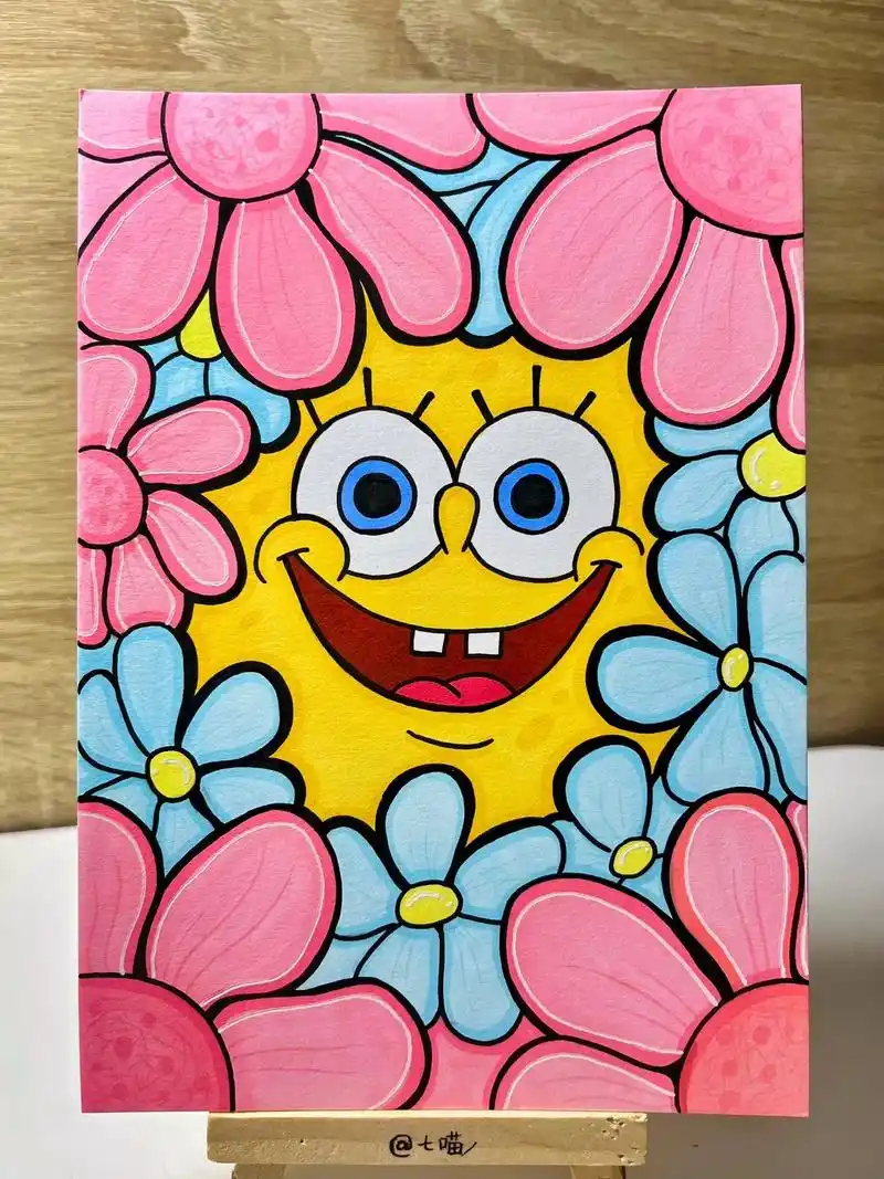 马克笔 | 海绵宝宝简笔画.周五的下午总是比周天下午要快乐! - 抖音